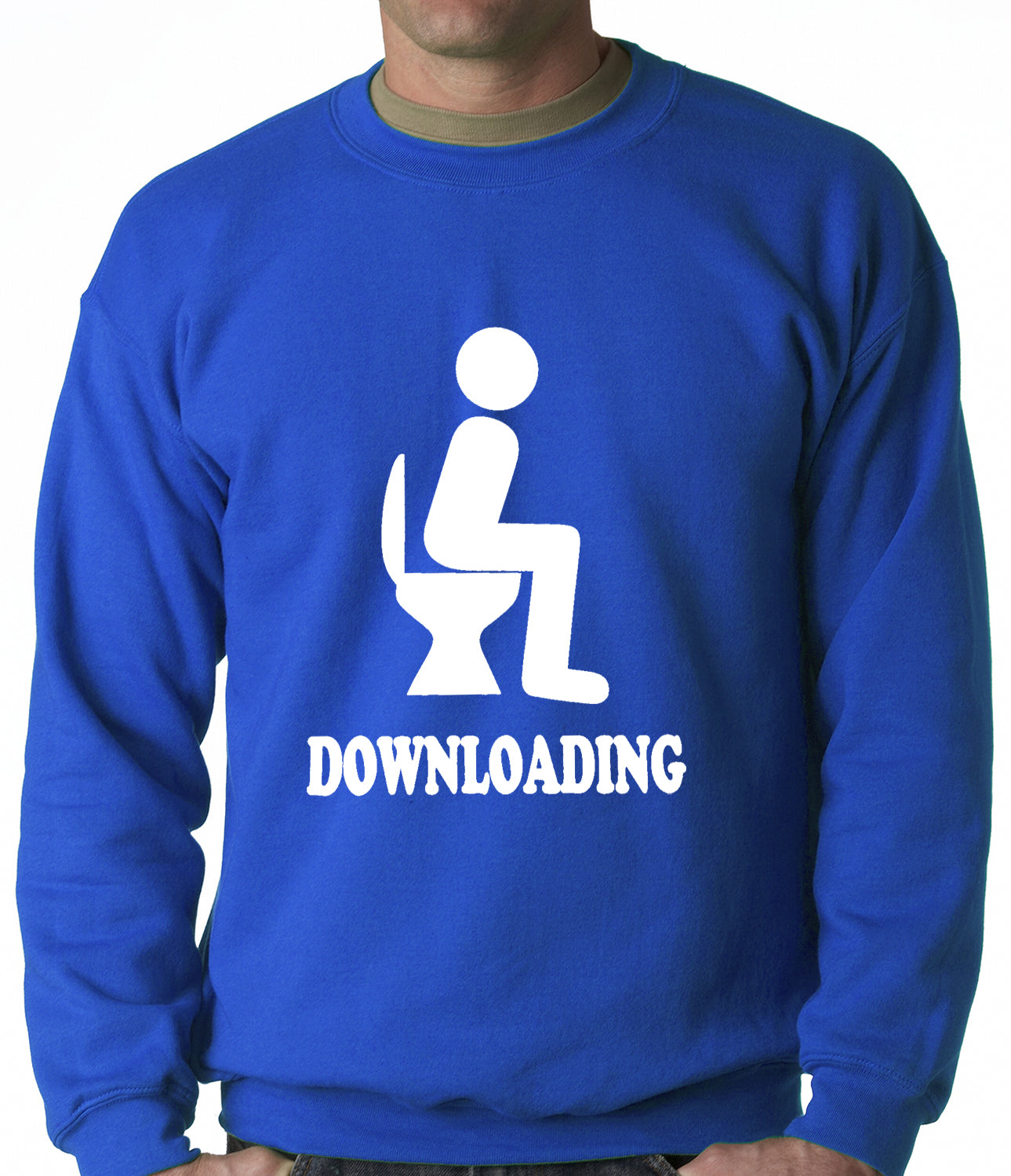 Funny Downloading Poop Adult Crewneck