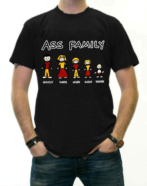 Funny Novelty Tees - The Ass Family T-Shirt
