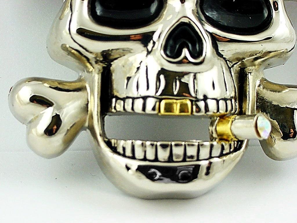 Gangsta Blunt Skull Buckle With FREE Leather Belt