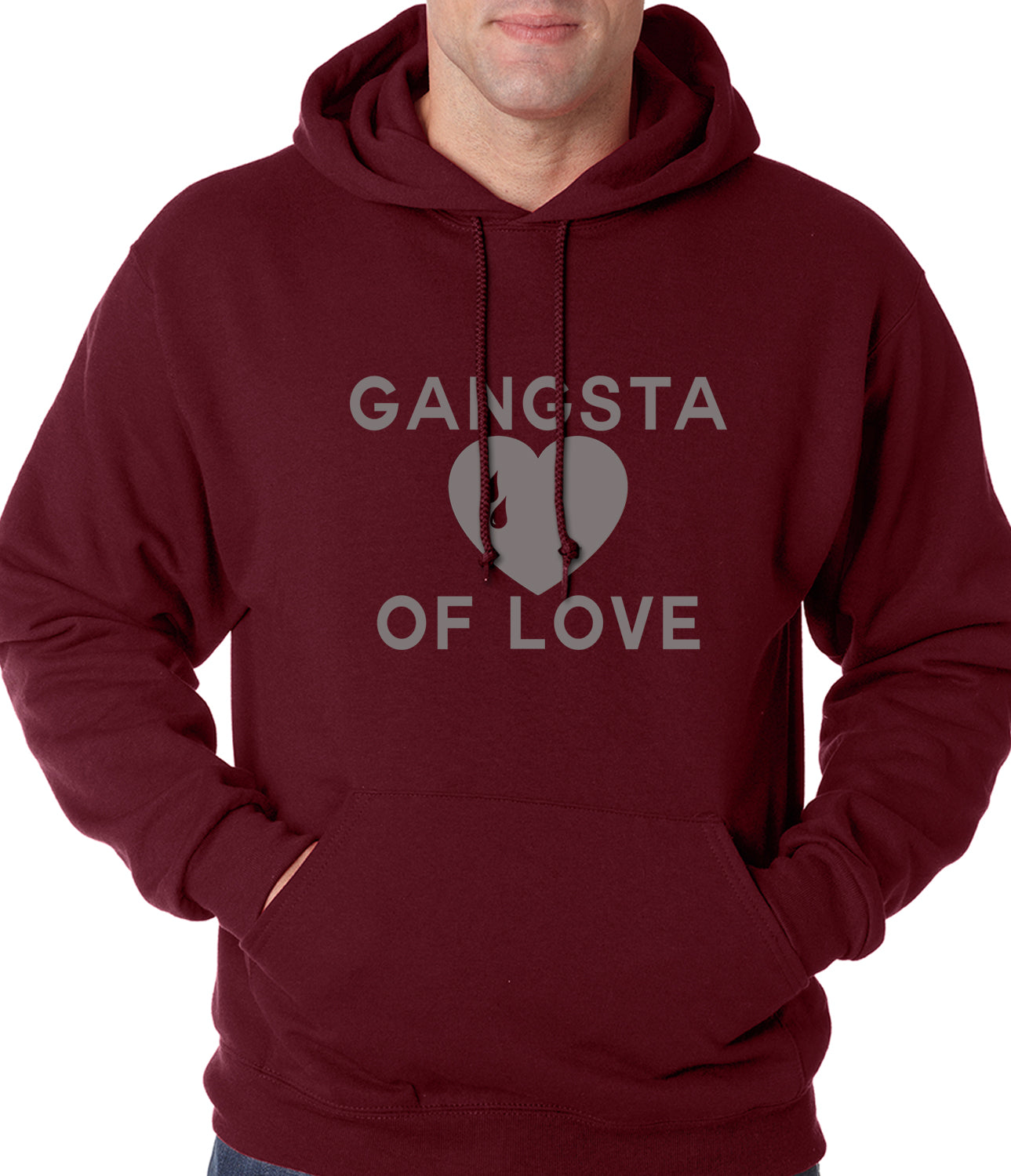 Gangsta Of Love Heart Teardrop Adult Hoodie