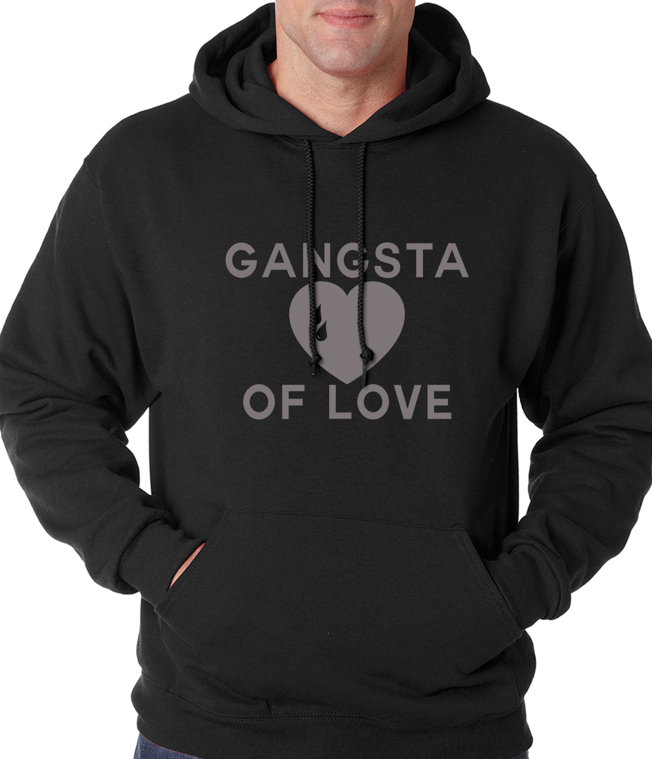 Gangsta Of Love Heart Teardrop Adult Hoodie