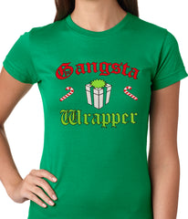 Gangsta Wrap Funny Christmas Ladies T-shirt