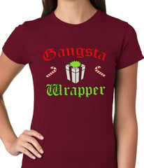 Gangsta Wrap Funny Christmas Ladies T-shirt