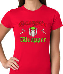 Gangsta Wrap Funny Christmas Ladies T-shirt
