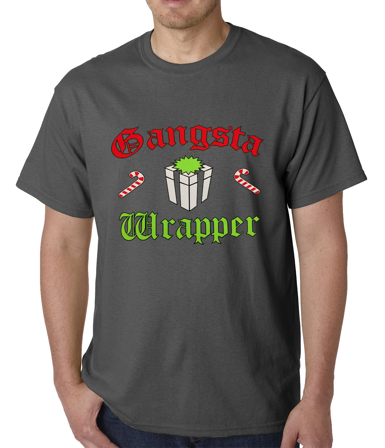 Gangsta Wrap Funny Christmas Mens T-shirt