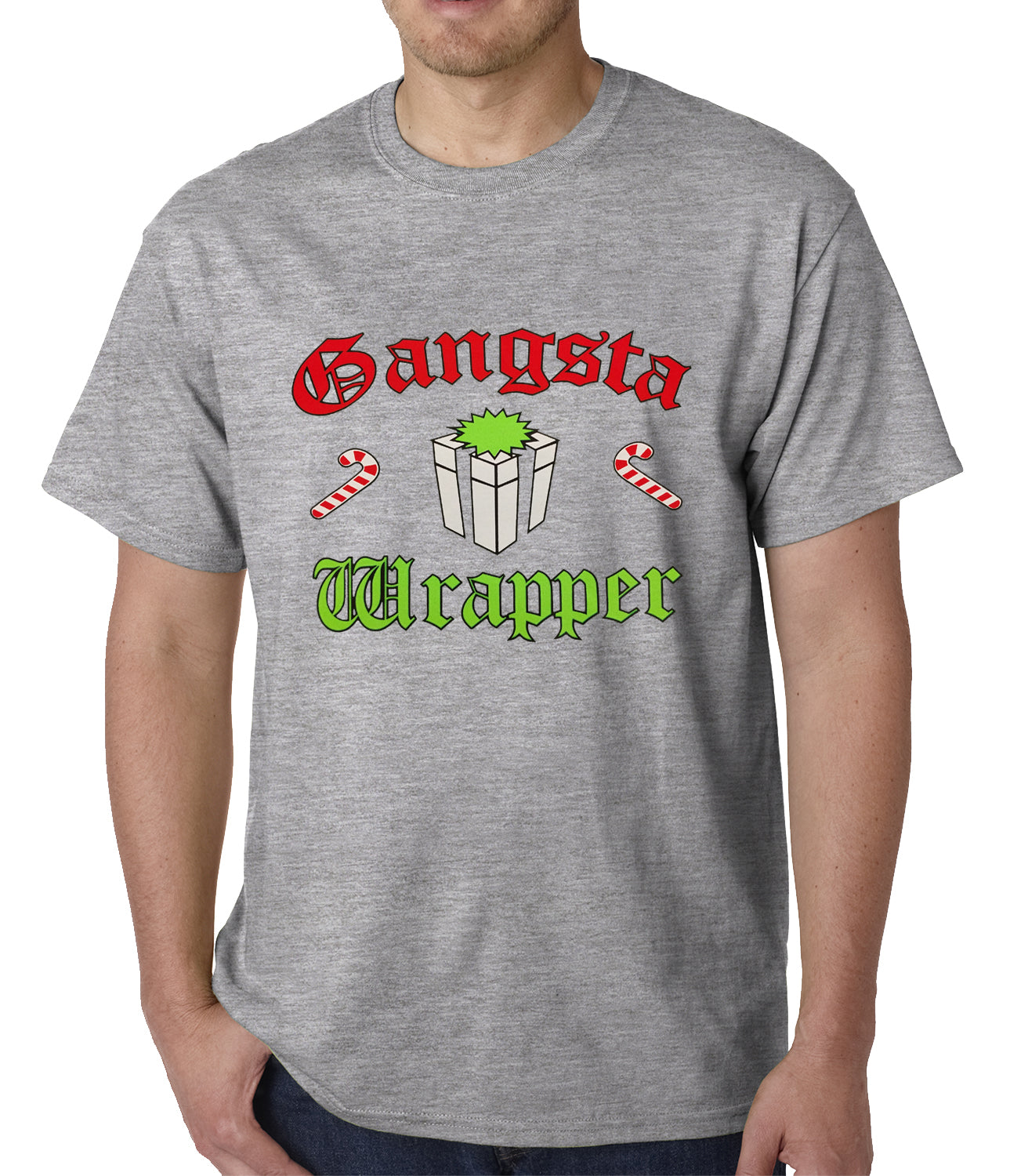 Gangsta Wrap Funny Christmas Mens T-shirt