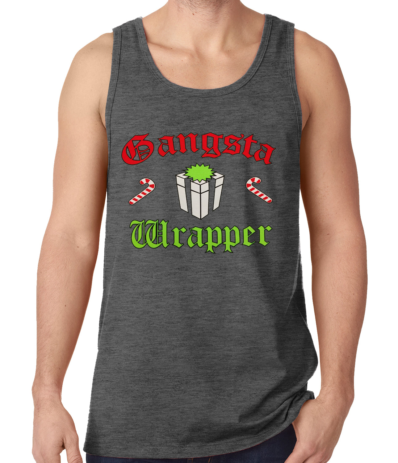 Gangsta Wrap Funny Christmas Tank Top