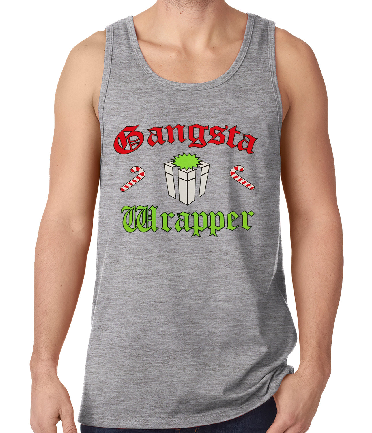 Gangsta Wrap Funny Christmas Tank Top