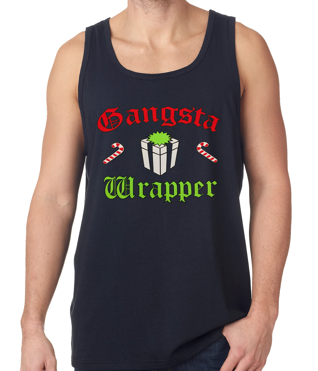 Gangsta Wrap Funny Christmas Tank Top