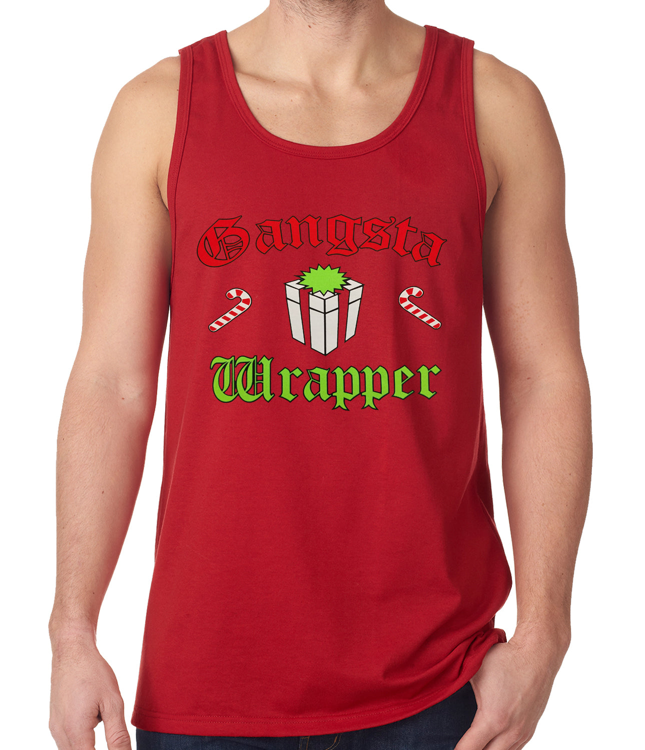 Gangsta Wrap Funny Christmas Tank Top