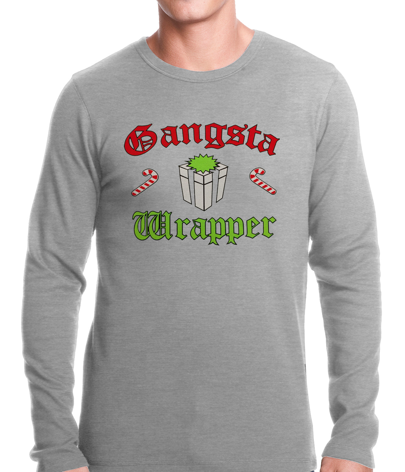Gangsta Wrap Funny Christmas Thermal Shirt