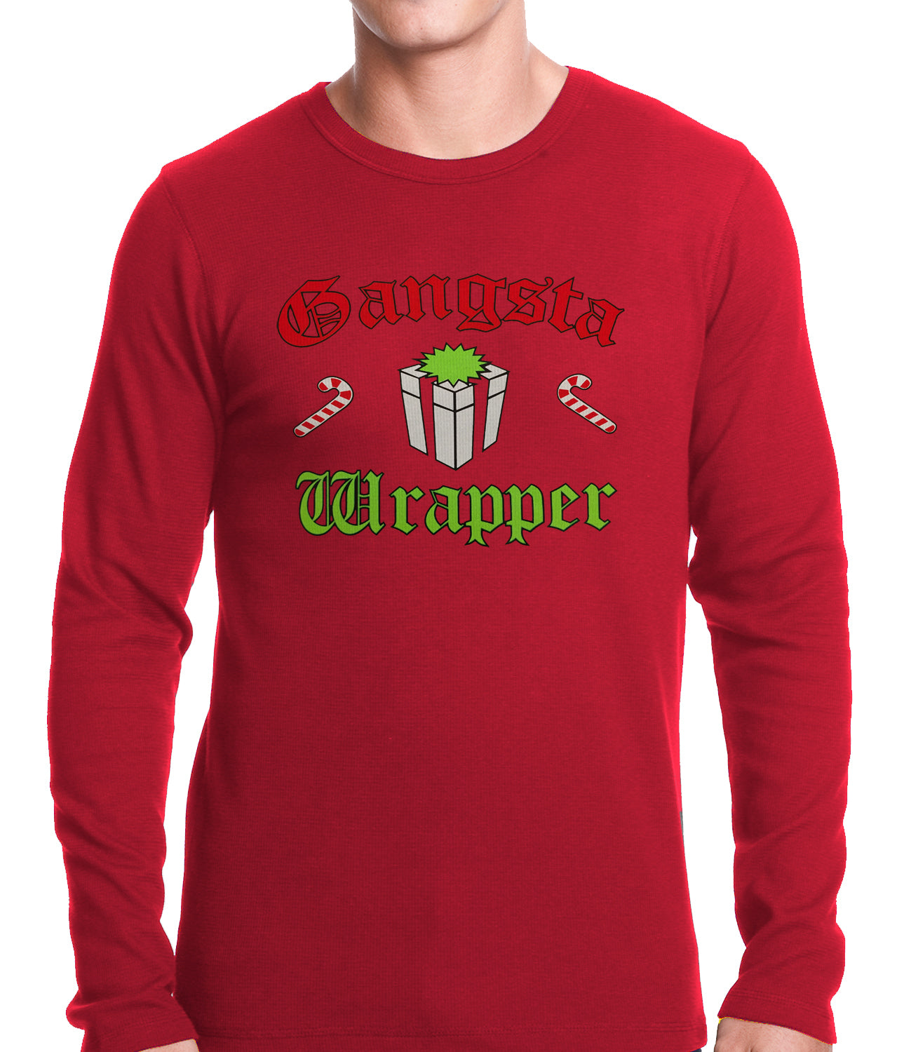 Gangsta Wrap Funny Christmas Thermal Shirt