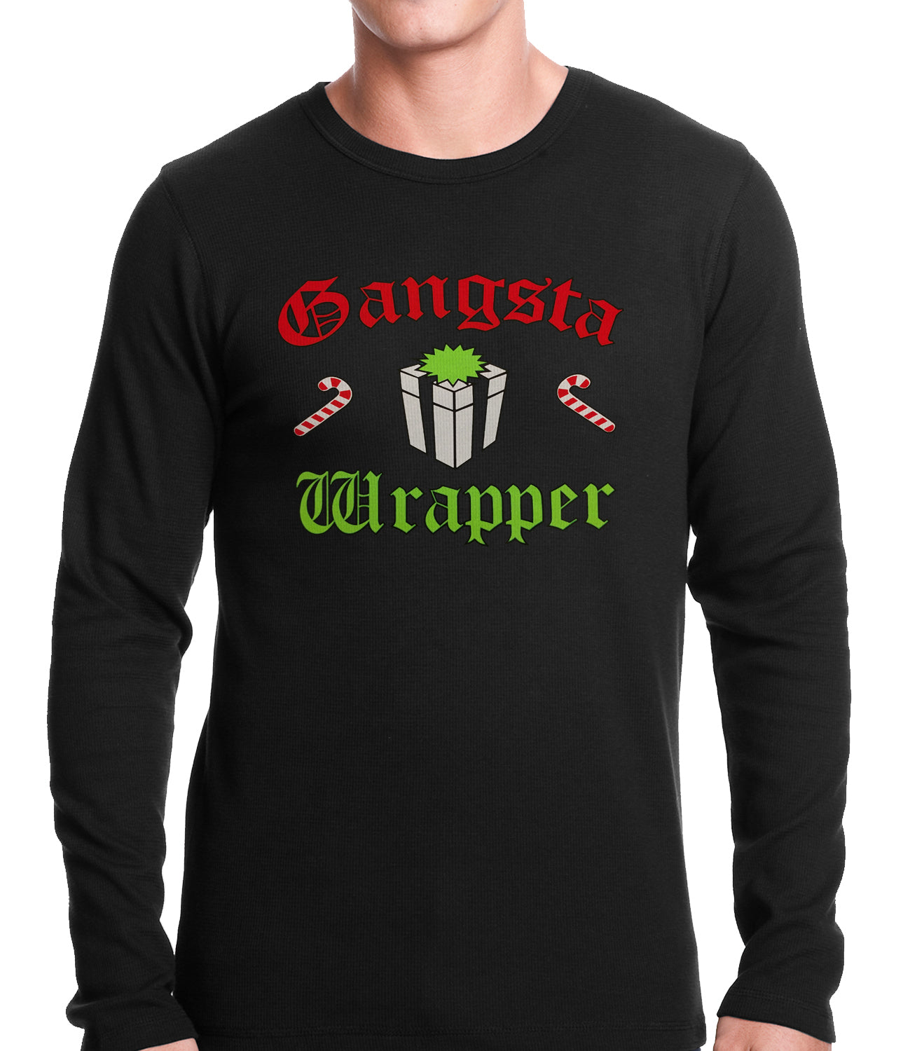 Gangsta Wrap Funny Christmas Thermal Shirt