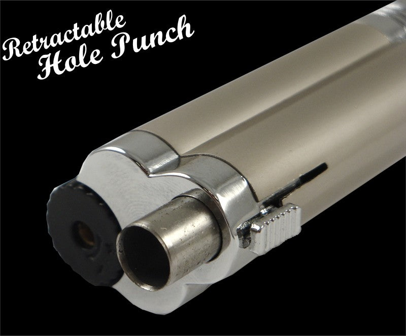 Gentleman's Triple Torch Cigar Lighter With Retractable Hole Punch