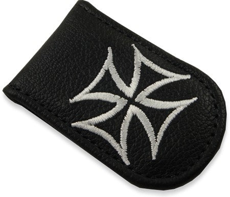 Genuine Leather Magnetic Money Clip (Iron Cross)