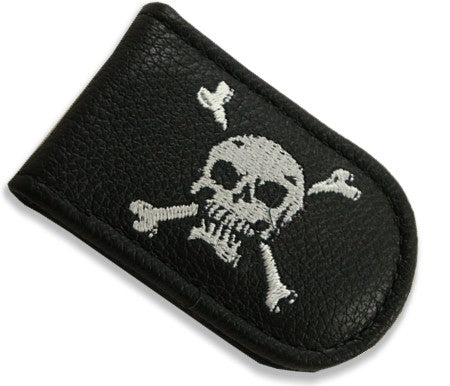 Genuine Leather Magnetic Money Clip (Skull & Crossbones)