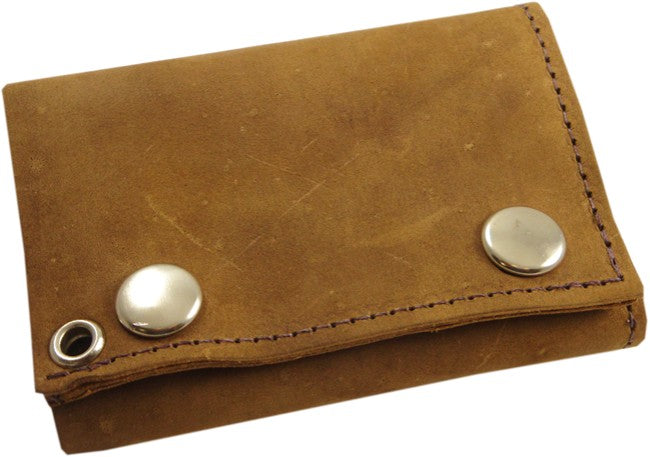 Genuine Rustic Leather Chain Wallet