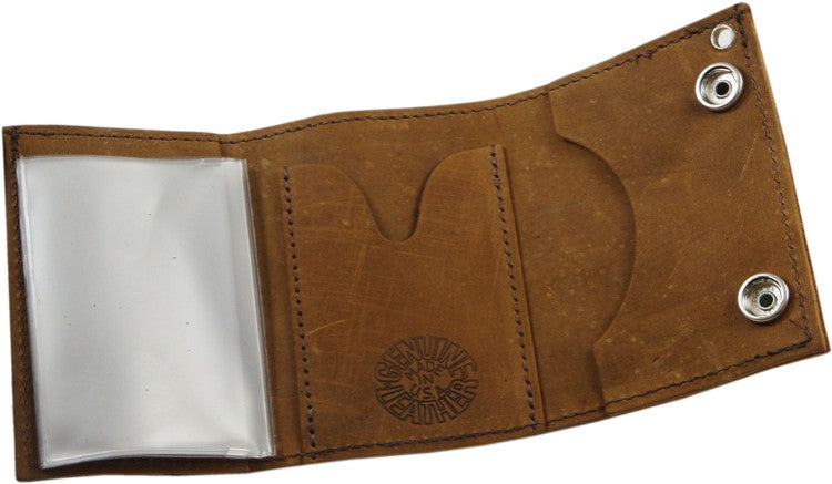 Genuine Rustic Leather Chain Wallet