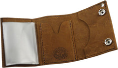 Genuine Rustic Leather Chain Wallet