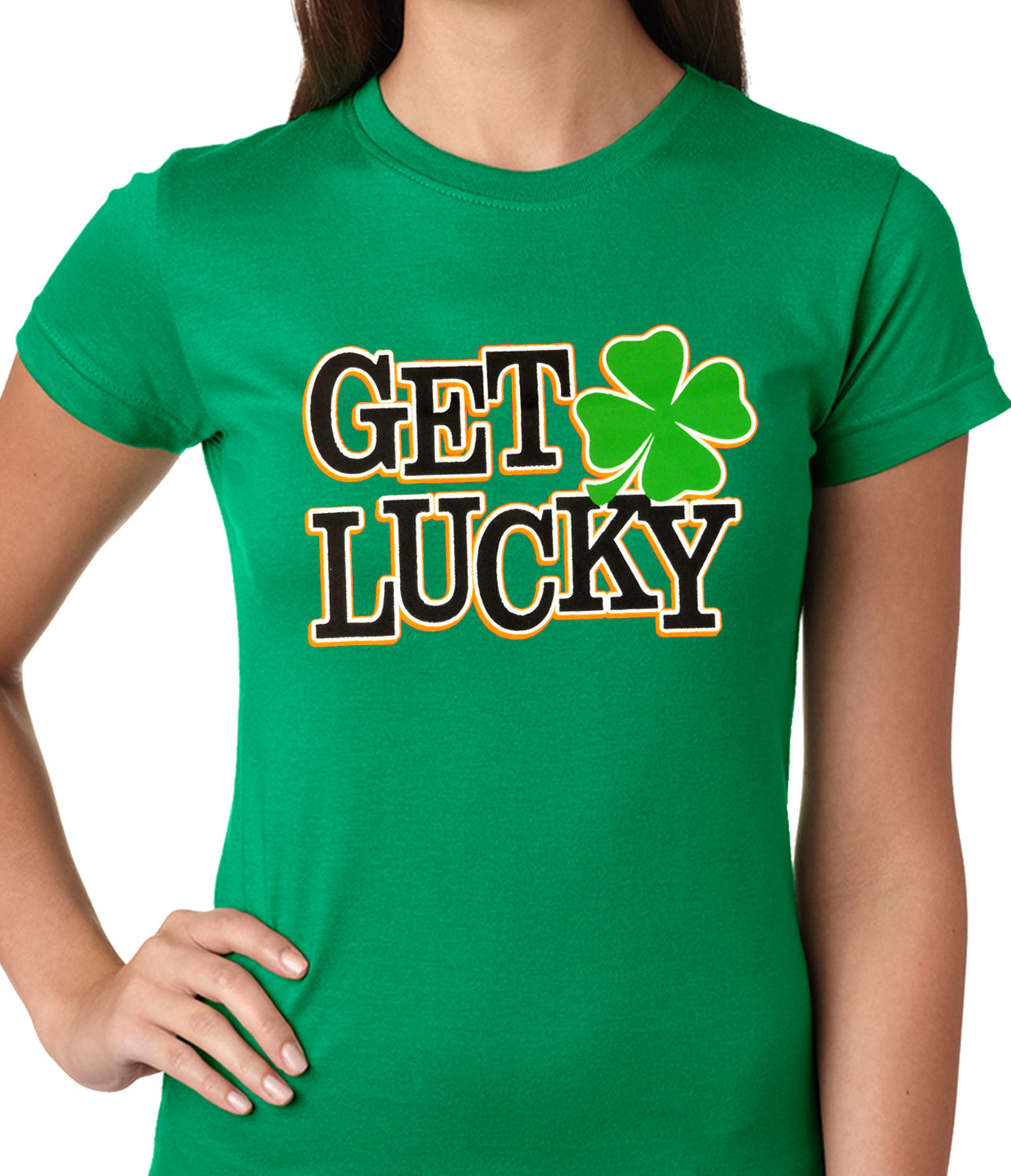Get Lucky Irish Shamrock Girls T-shirt