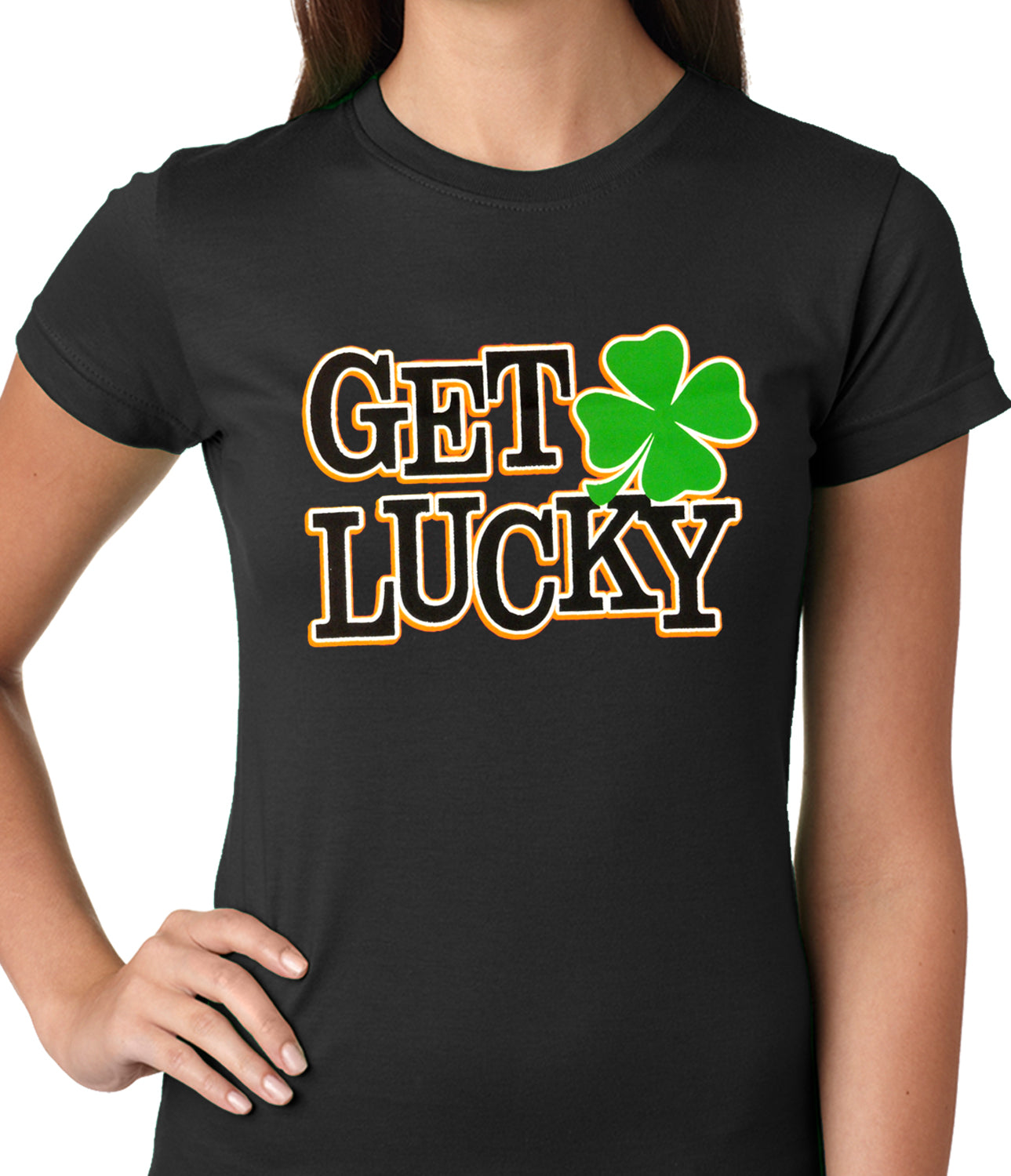 Get Lucky Irish Shamrock Girls T-shirt