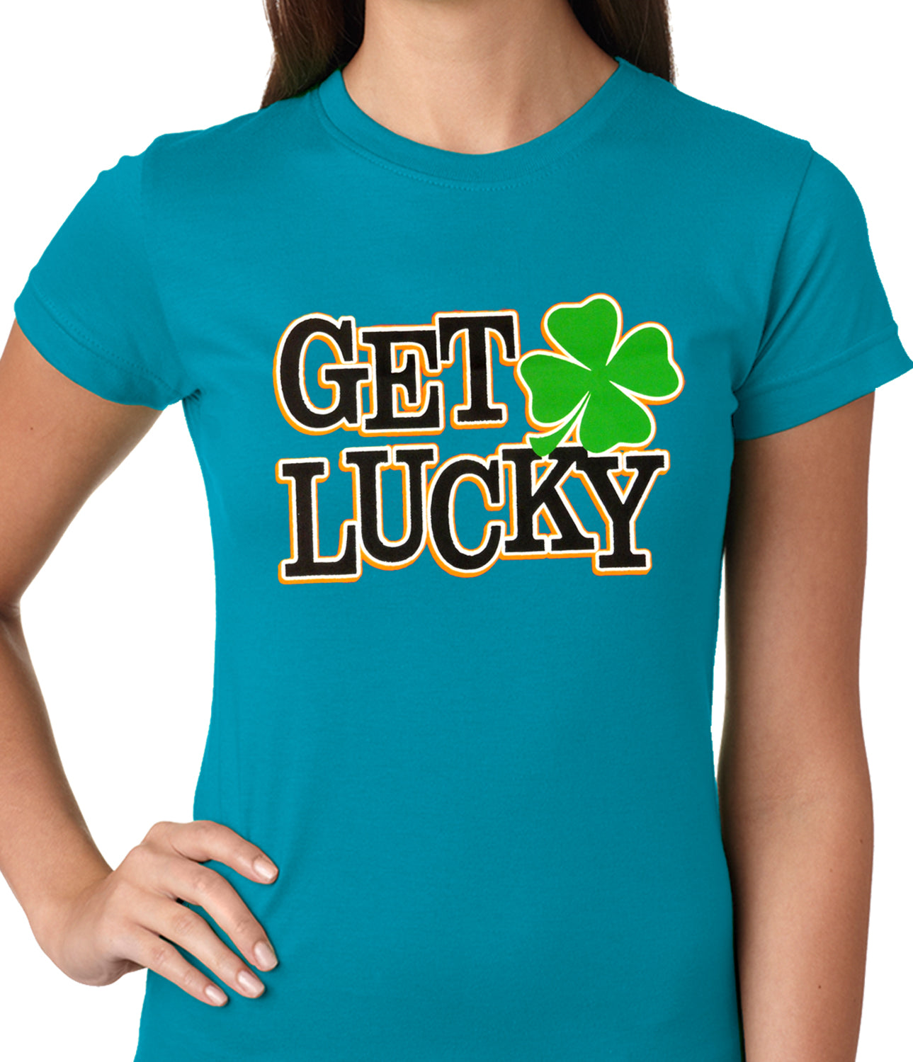 Get Lucky Irish Shamrock Girls T-shirt