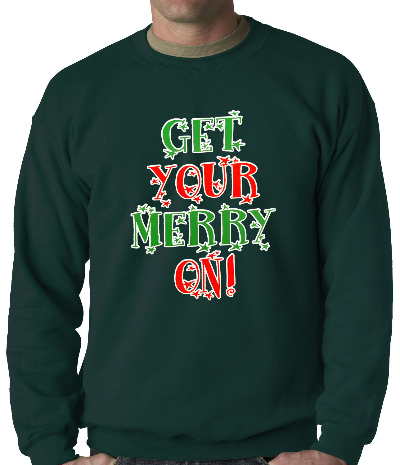 Get Your Merry On Christmas Adult Crewneck