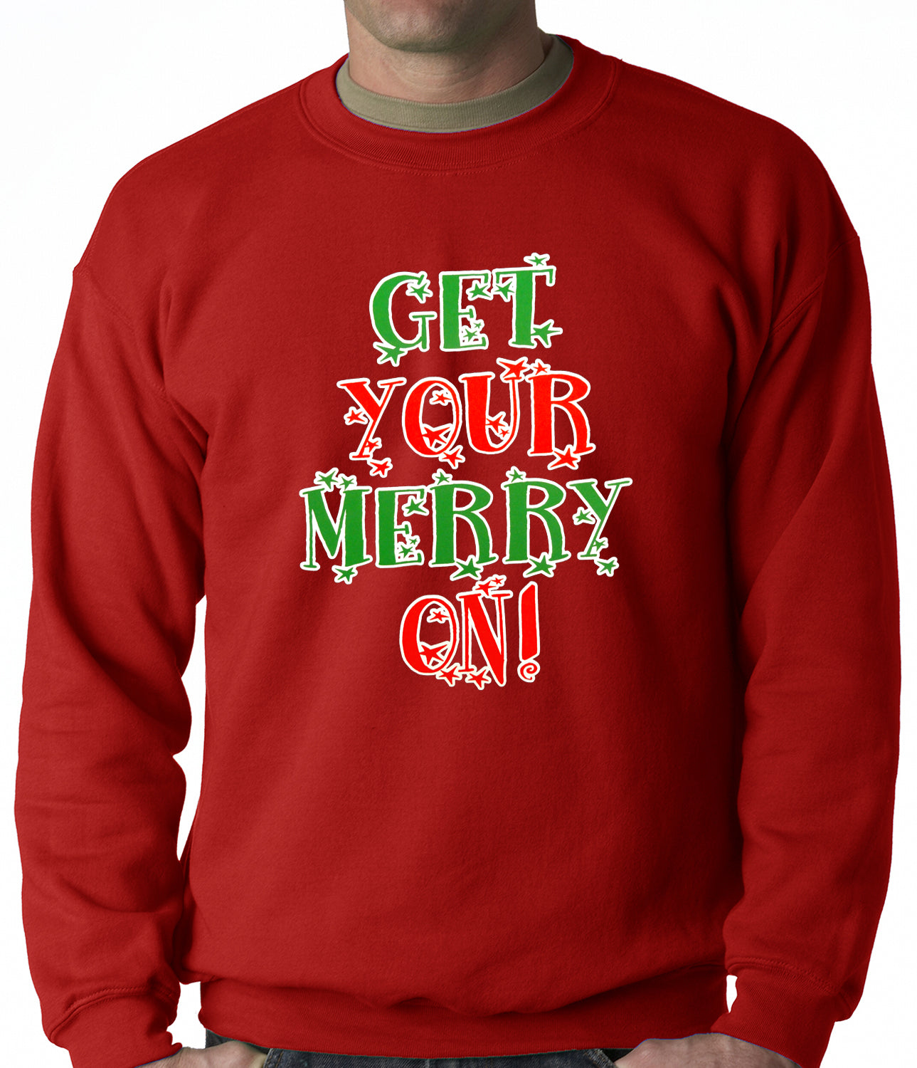 Get Your Merry On Christmas Adult Crewneck