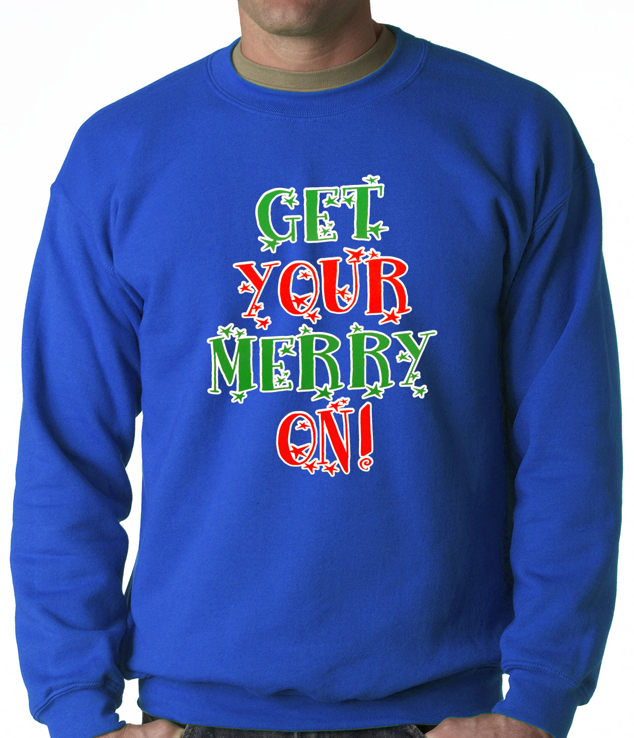 Get Your Merry On Christmas Adult Crewneck