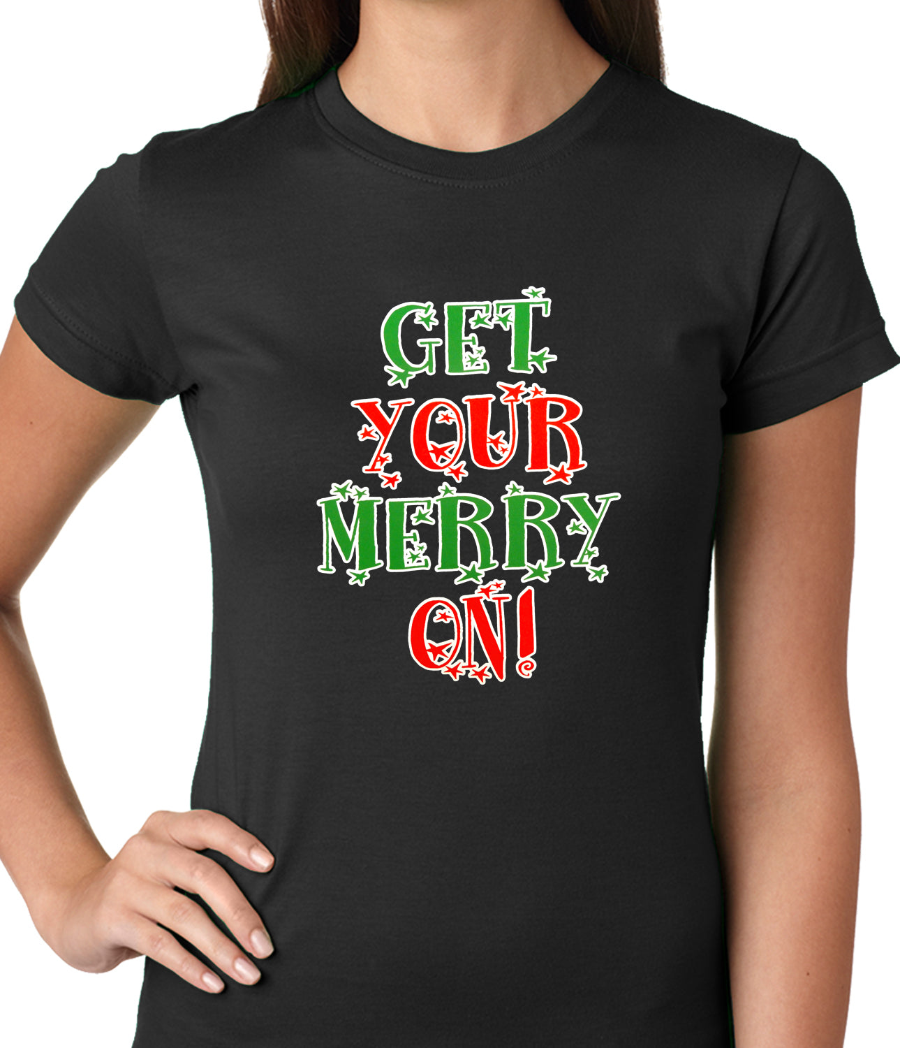 Get Your Merry On Christmas Ladies T-shirt