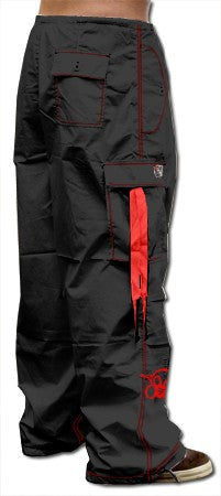 Ghast Cargo Drawstring Pants (Black / Red)