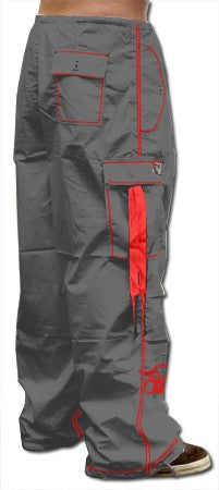 Ghast Cargo Drawstring Pants (Charcoal / Red)