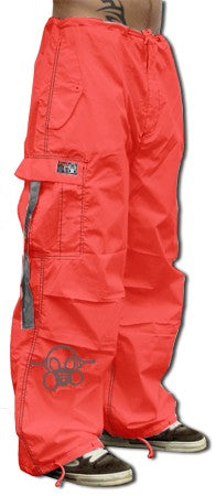 Ghast  Cargo Drawstring Pants (Red / Grey)