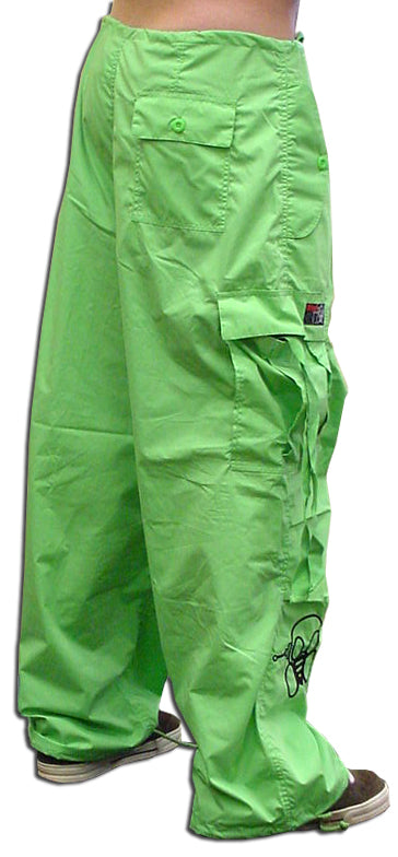 Ghast Cargo Drawstring Raver Pants (Lime)