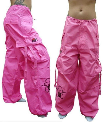 Ghast Cargo Drawstring Raver Pants (Pink)
