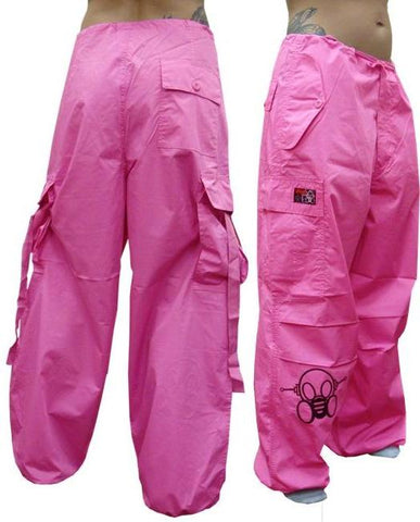 Ghast Cargo Drawstring Raver Pants (Pink)