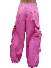 Ghast Cargo Drawstring Raver Pants (Pink)