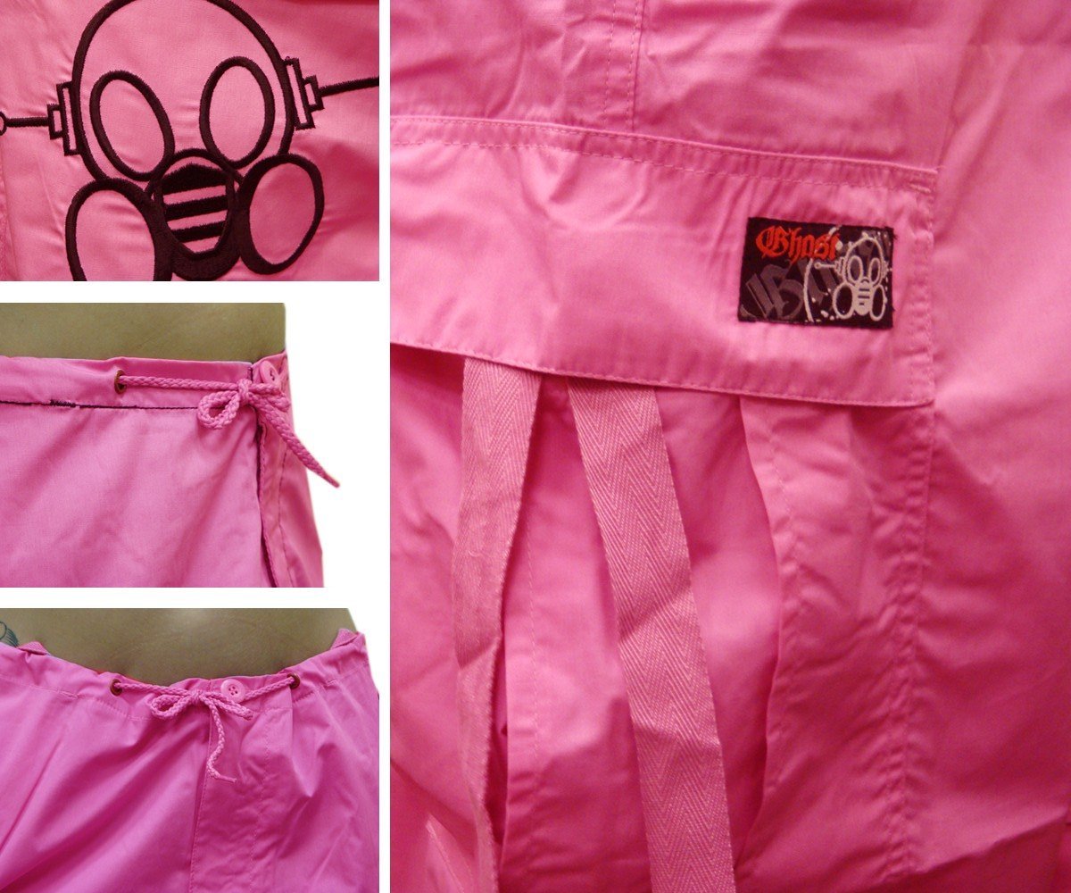 Ghast Cargo Drawstring Raver Pants (Pink)