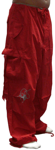 Ghast Cargo Drawstring Raver Pants (Red)