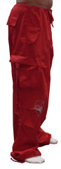 Ghast Cargo Drawstring Raver Pants (Red)