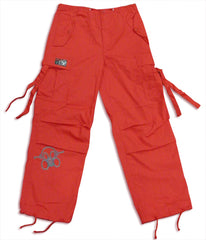 Ghast Cargo Drawstring Raver Pants (Red)