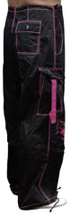 Ghast Contrast Stitch Cargo Dance Pants (Black / Pink)