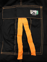 Ghast Contrast Stitch Cargo Raver Pants (Black / Orange)