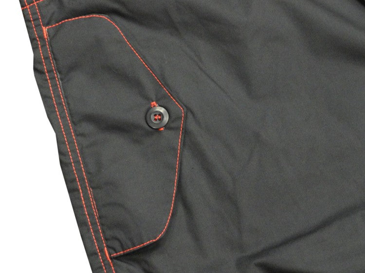 Ghast Contrast Stitch Cargo Shorts (Black/Red)