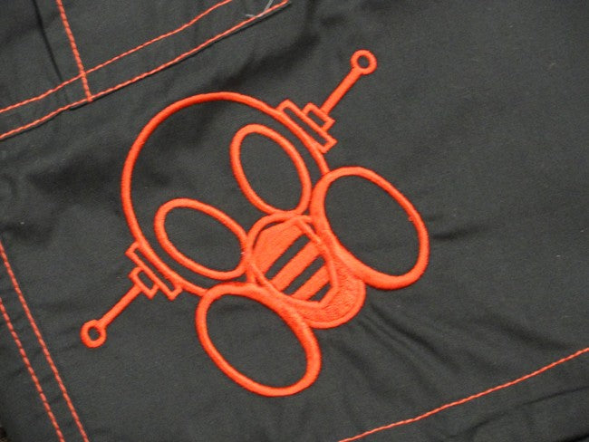 Ghast Contrast Stitch Cargo Shorts (Black/Red)