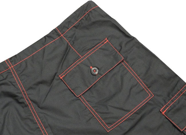 Ghast Contrast Stitch Cargo Shorts (Black/Red)