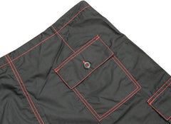 Ghast Contrast Stitch Cargo Shorts (Black/Red)