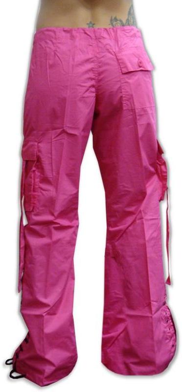 Girls Hipster Lace Up UFO Pants (Hot Pink / Black)