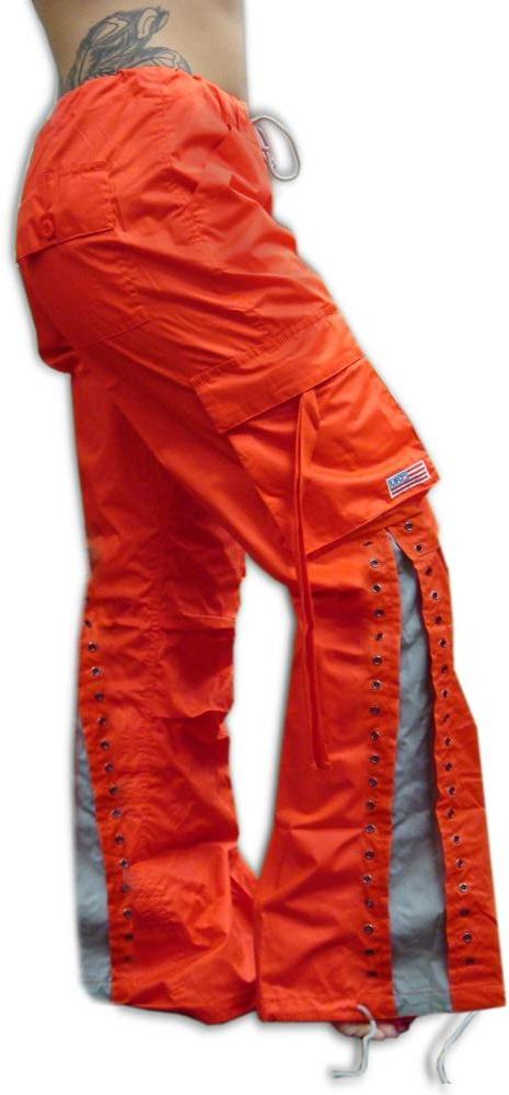 Girls Hipster Lace Up UFO Pants (Orange/Grey)