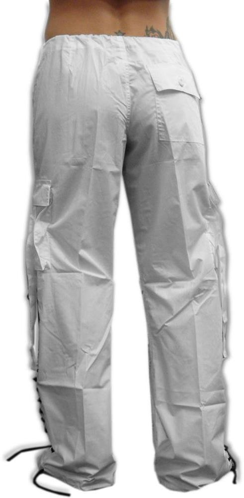 Girls Hipster Lace Up UFO Pants (White/Black)